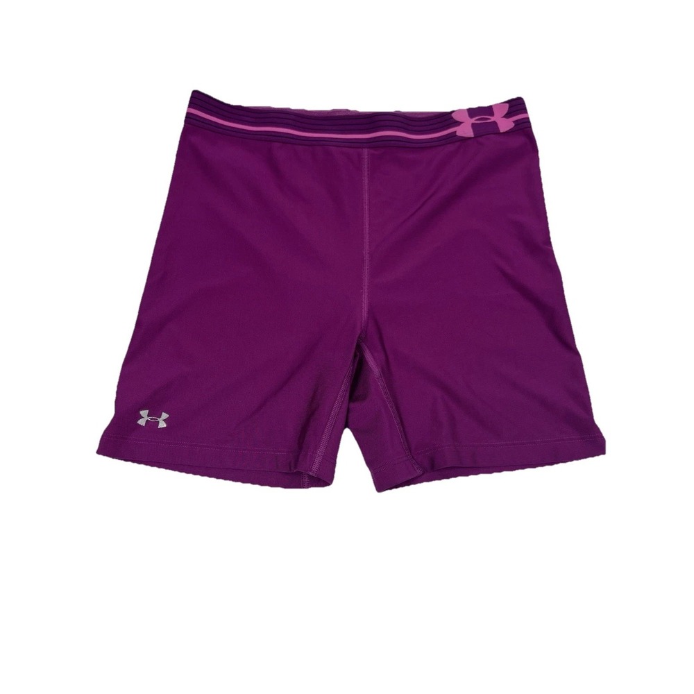 Womens Pink Compression Shorts Under Armour Alpha HeatGear Size Large 3" Inseam